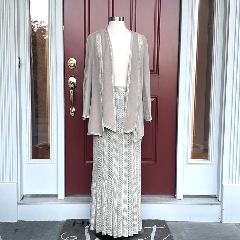 Damianou Skirt Set Gold Champagne Beige Size Small - Picture 3 of 12